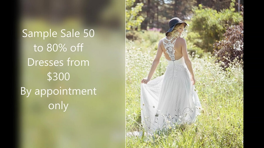 End of season wedding dress sale